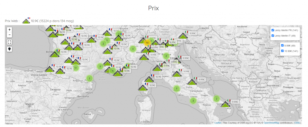 Map des prix Retail Shake et soldes d'été 