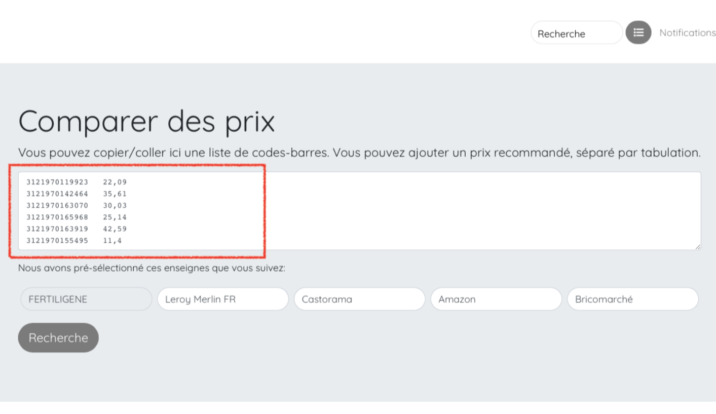 Capture Capture d'écran de l'outil Retail Shake