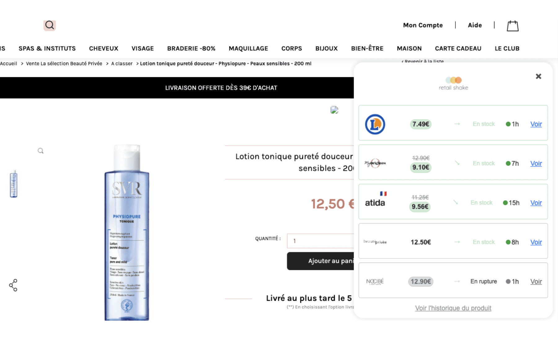 Extension chrome veille concurrentielle produit de beauté Extension chrome veille concurrentielle produit de beauté